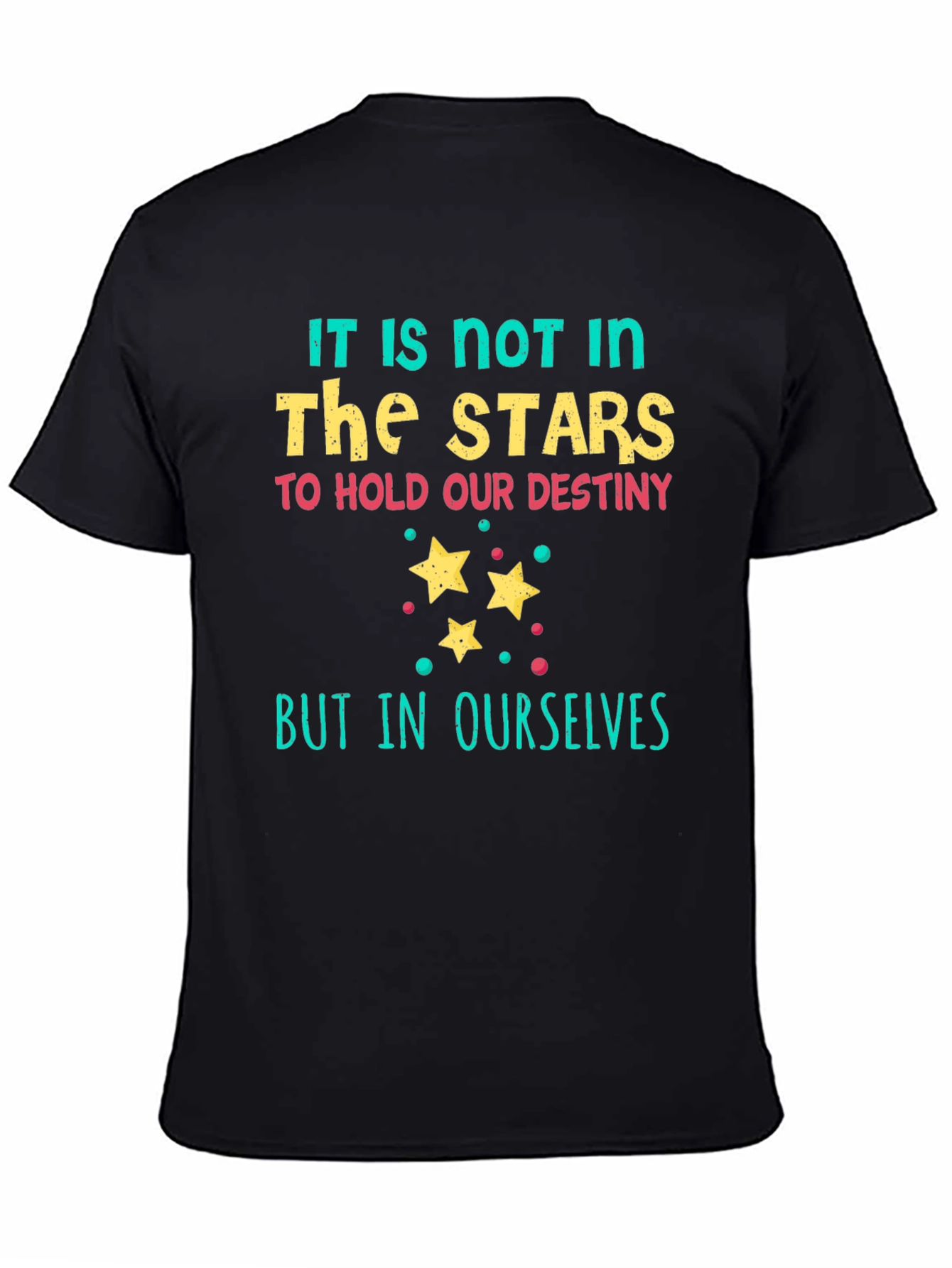 Camiseta Negra con Estampado Las Estrellas