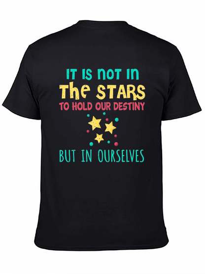 Camiseta Negra con Estampado Las Estrellas