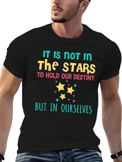 Camiseta Negra con Estampado Las Estrellas