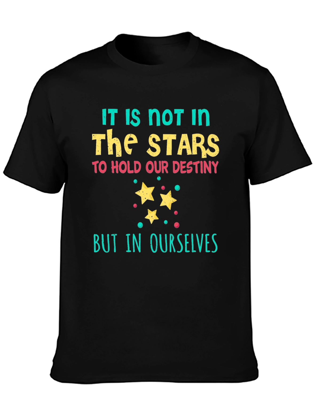 Camiseta Negra con Estampado Las Estrellas