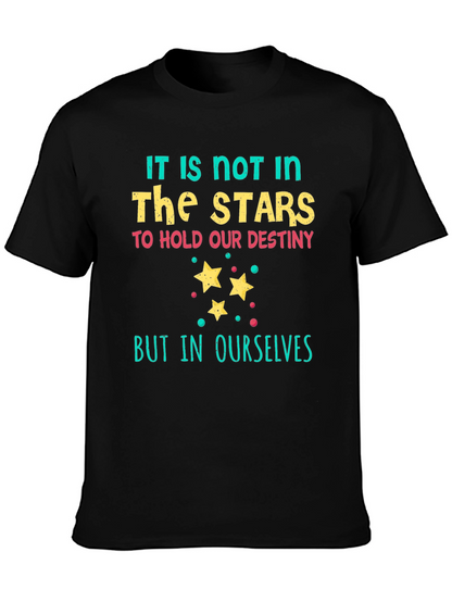 Camiseta Negra con Estampado Las Estrellas