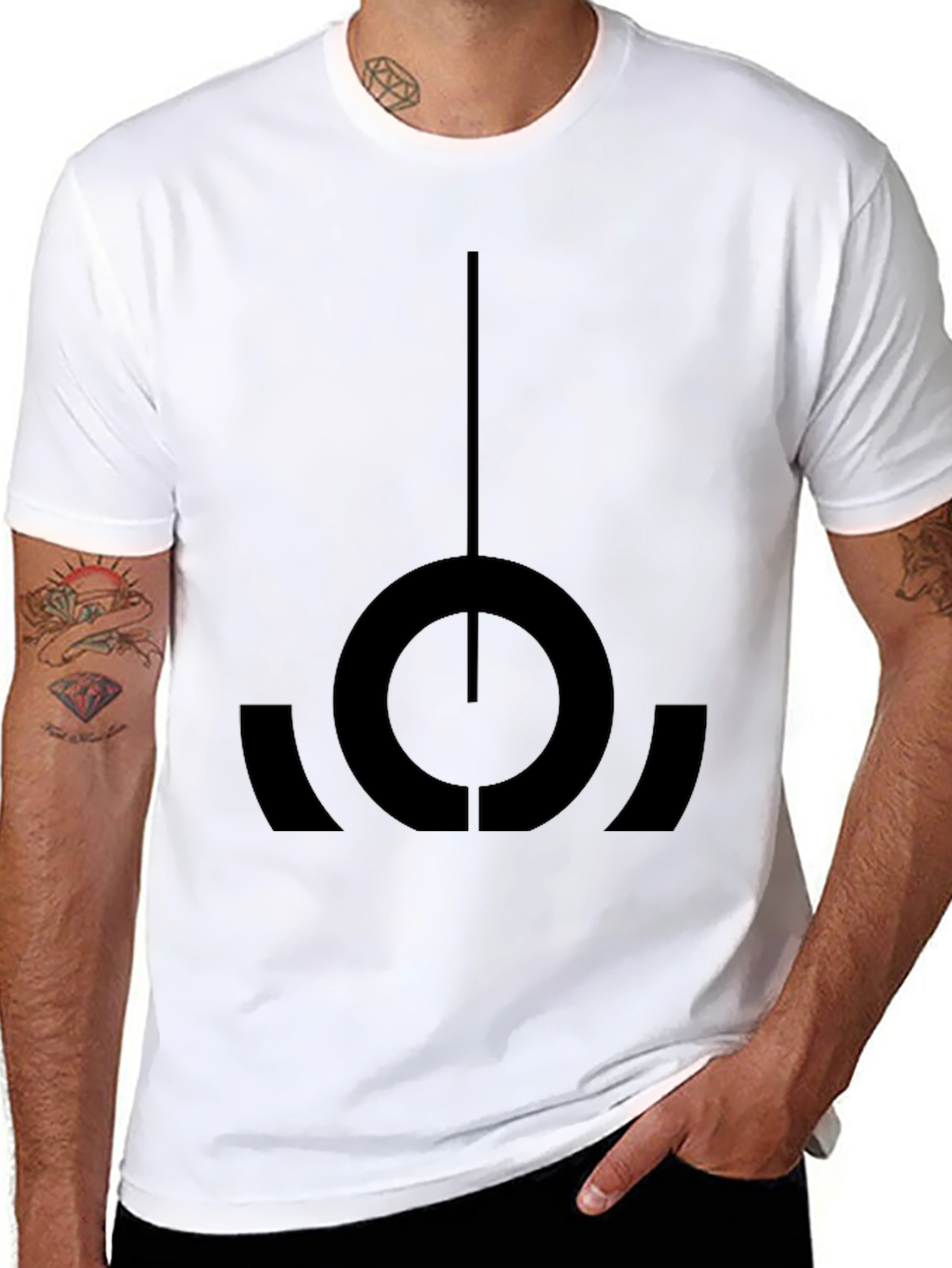 Camiseta Negra con Diseño Abstracto Único