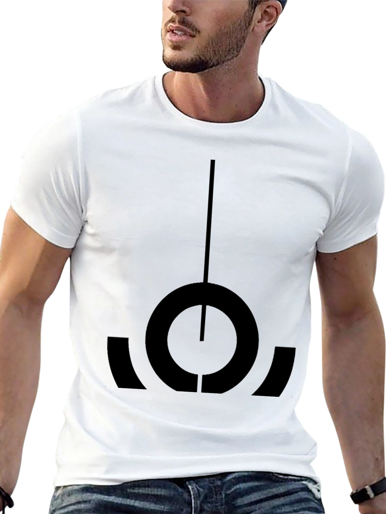 Camiseta Negra con Diseño Abstracto Único