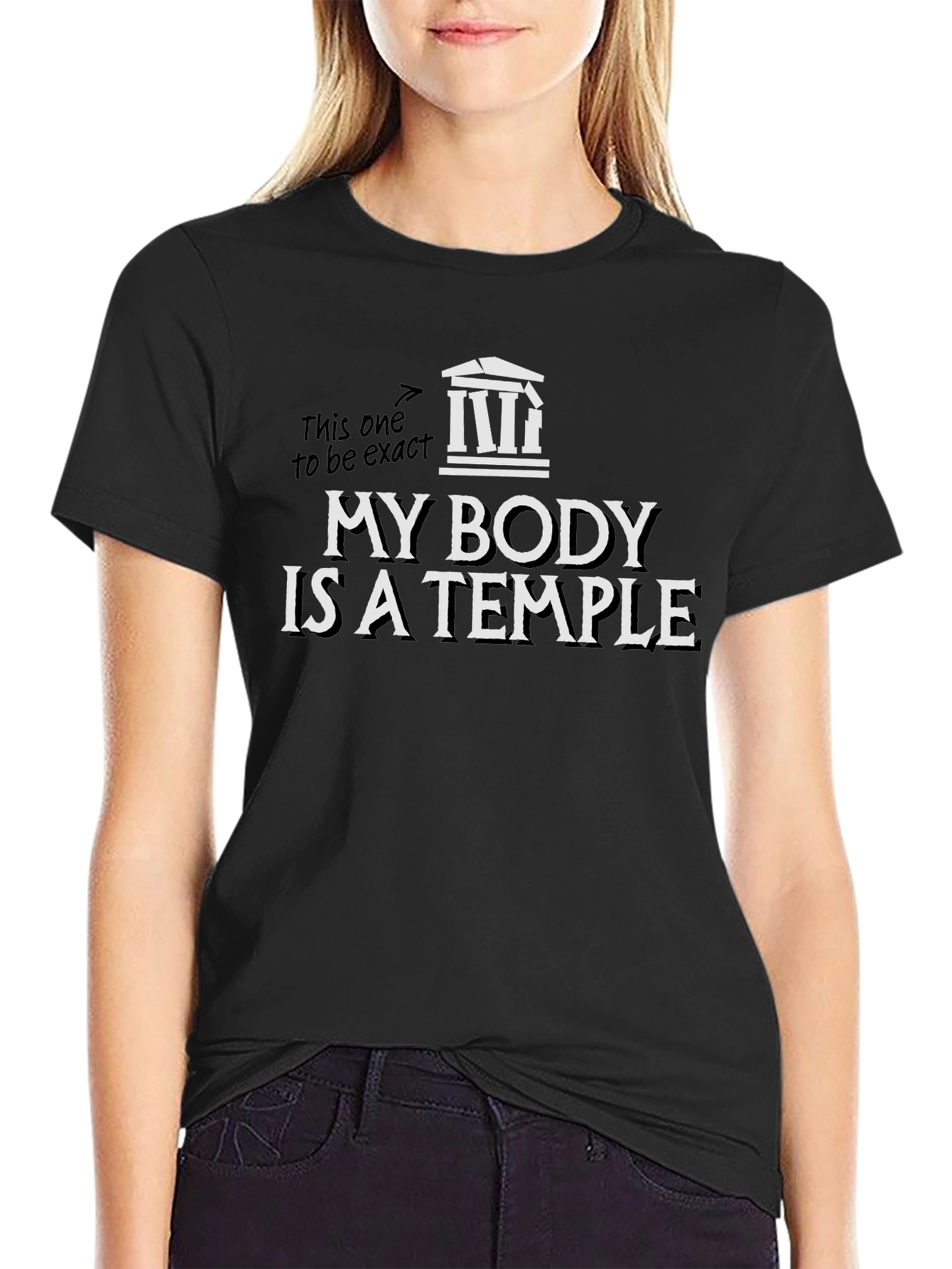 Camiseta Negra Mi Cuerpo Es Un Templo