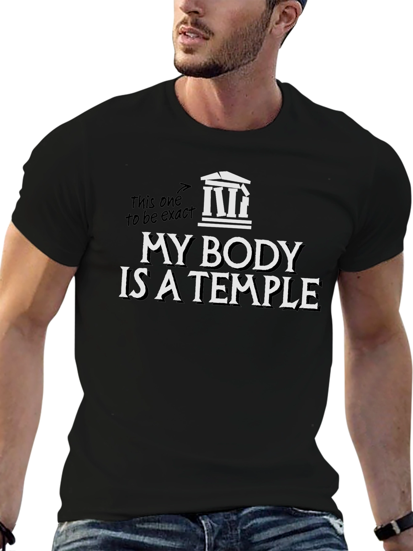 Camiseta Negra Mi Cuerpo Es Un Templo