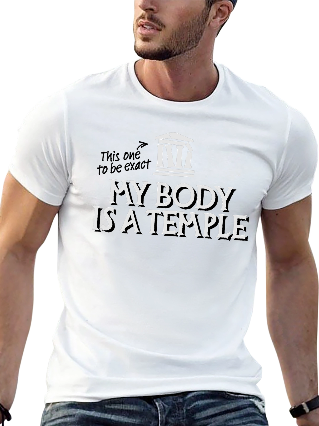 Camiseta Negra Mi Cuerpo Es Un Templo