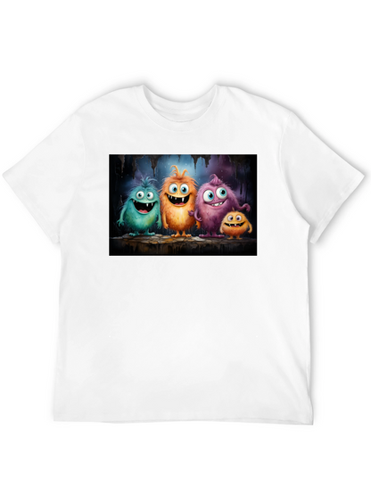 Camiseta Negra con Adorables Monstruos