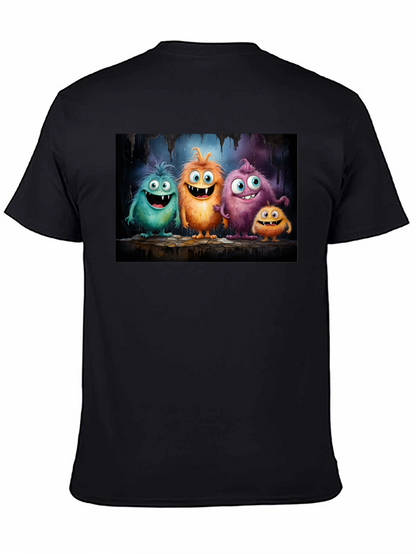 Camiseta Negra con Adorables Monstruos