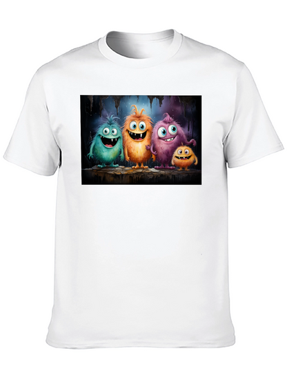 Camiseta Negra con Adorables Monstruos
