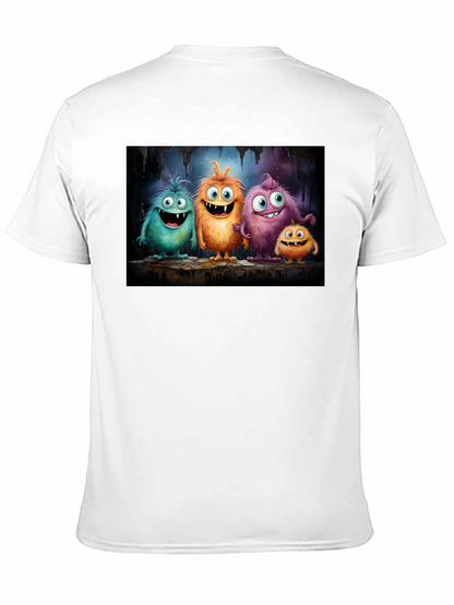 Camiseta Negra con Adorables Monstruos