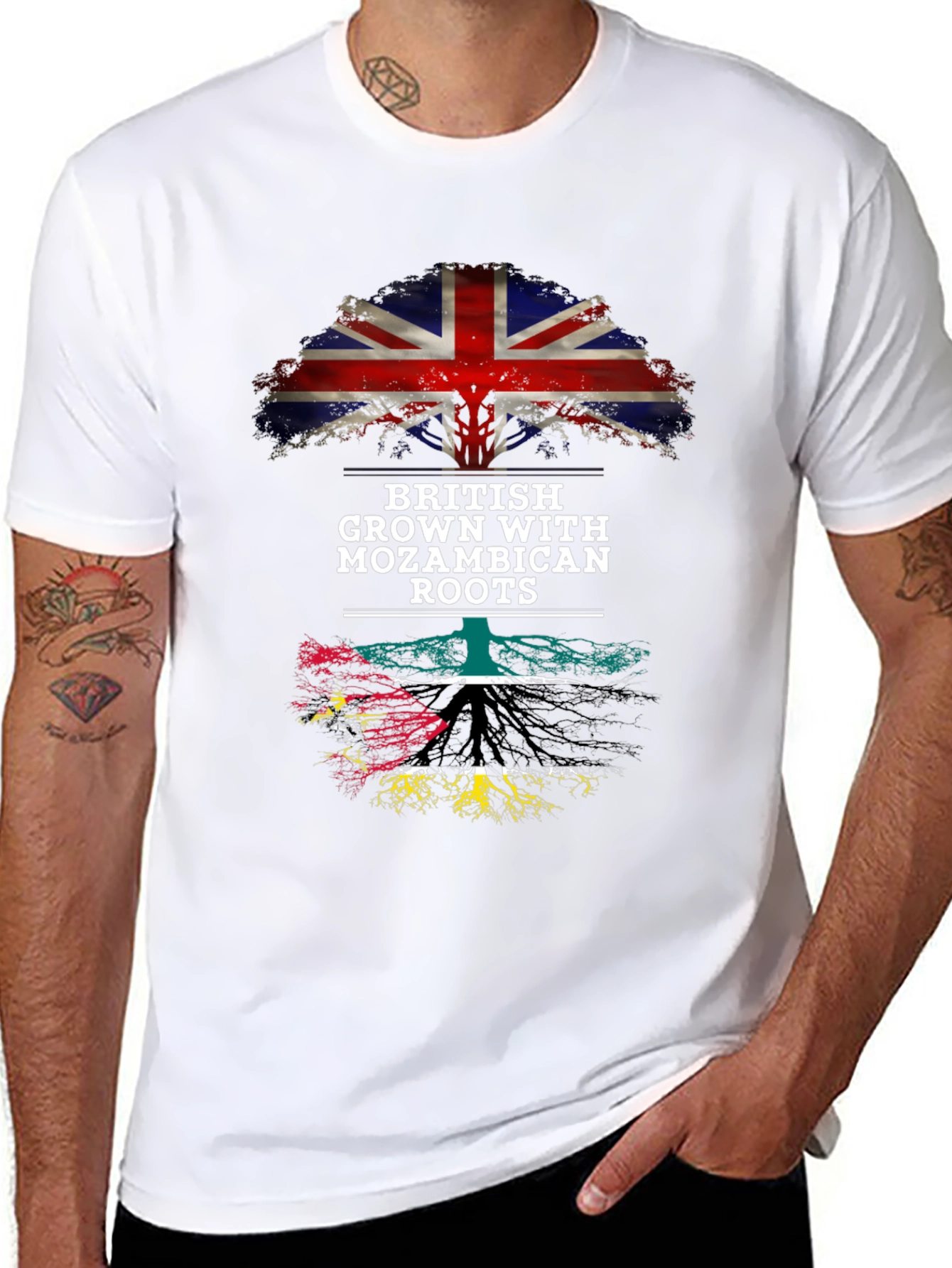 Camiseta Hombre Británico con Raíces Mozambiqueñas
