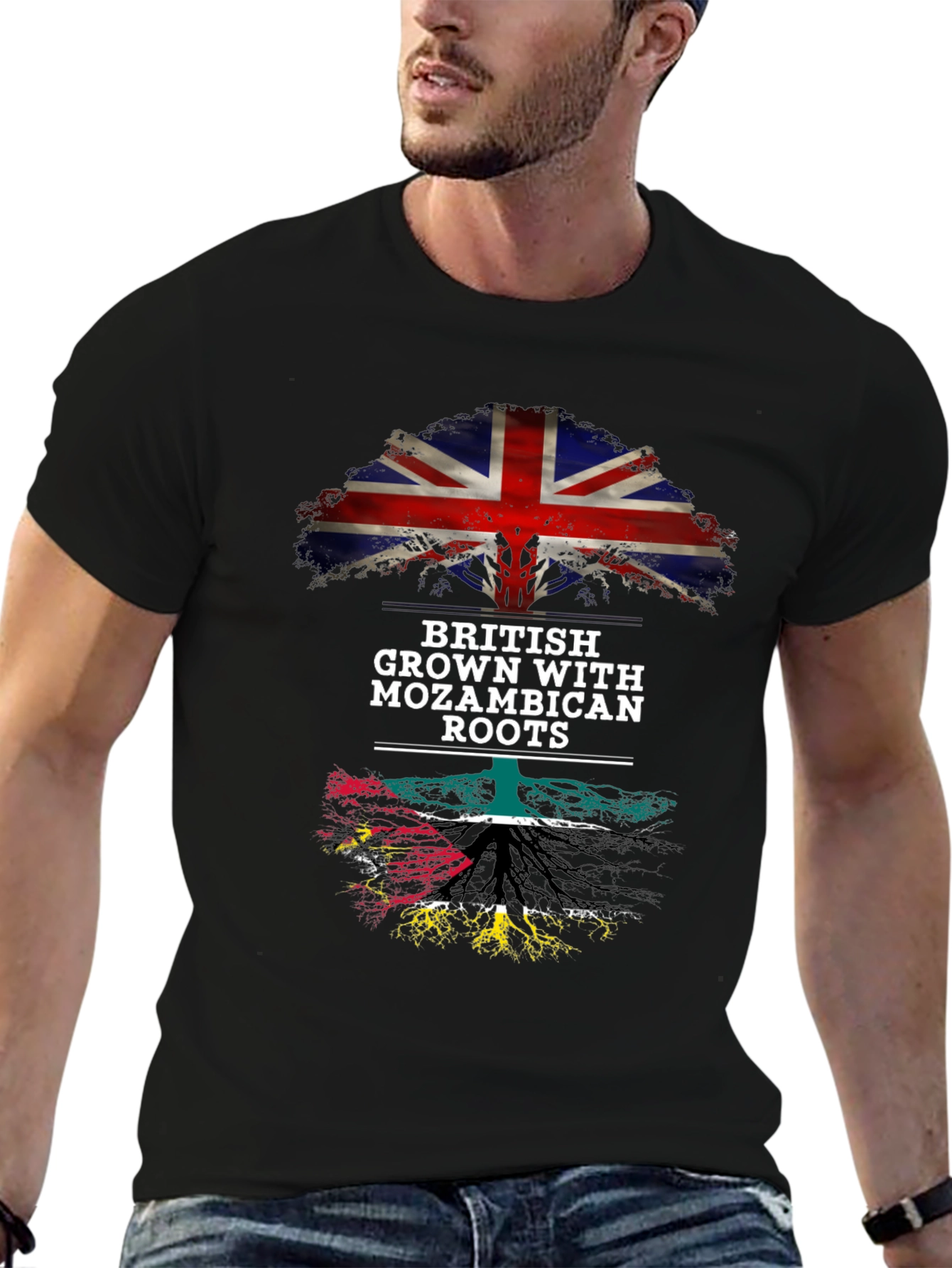 Camiseta Hombre Británico con Raíces Mozambiqueñas