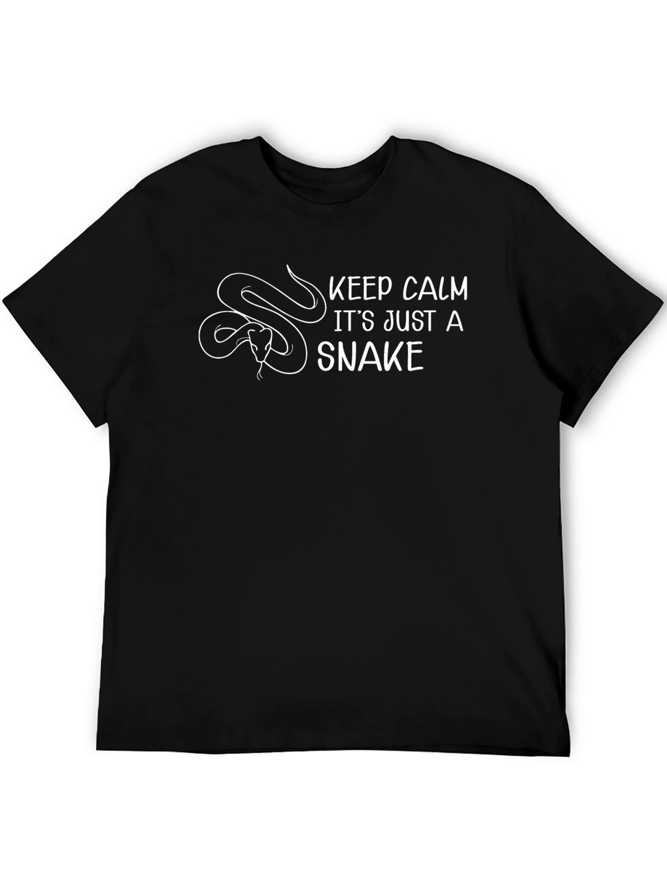 Camiseta Negra Hombre - Diseño Serpiente Tranquila