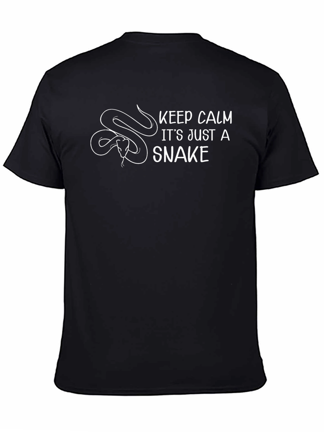 Camiseta Negra Hombre - Diseño Serpiente Tranquila