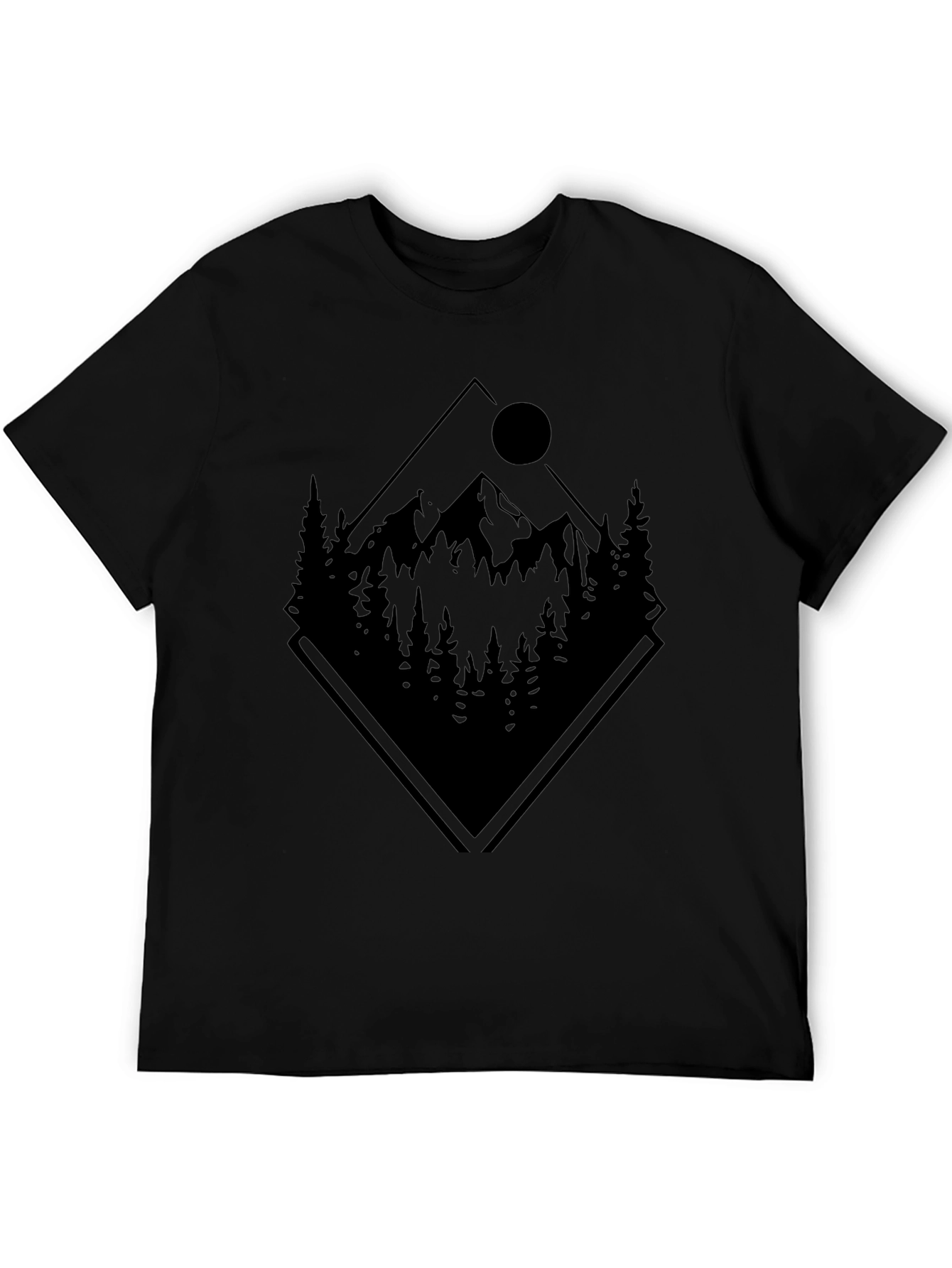 Camiseta Negra: Montaña y Naturaleza