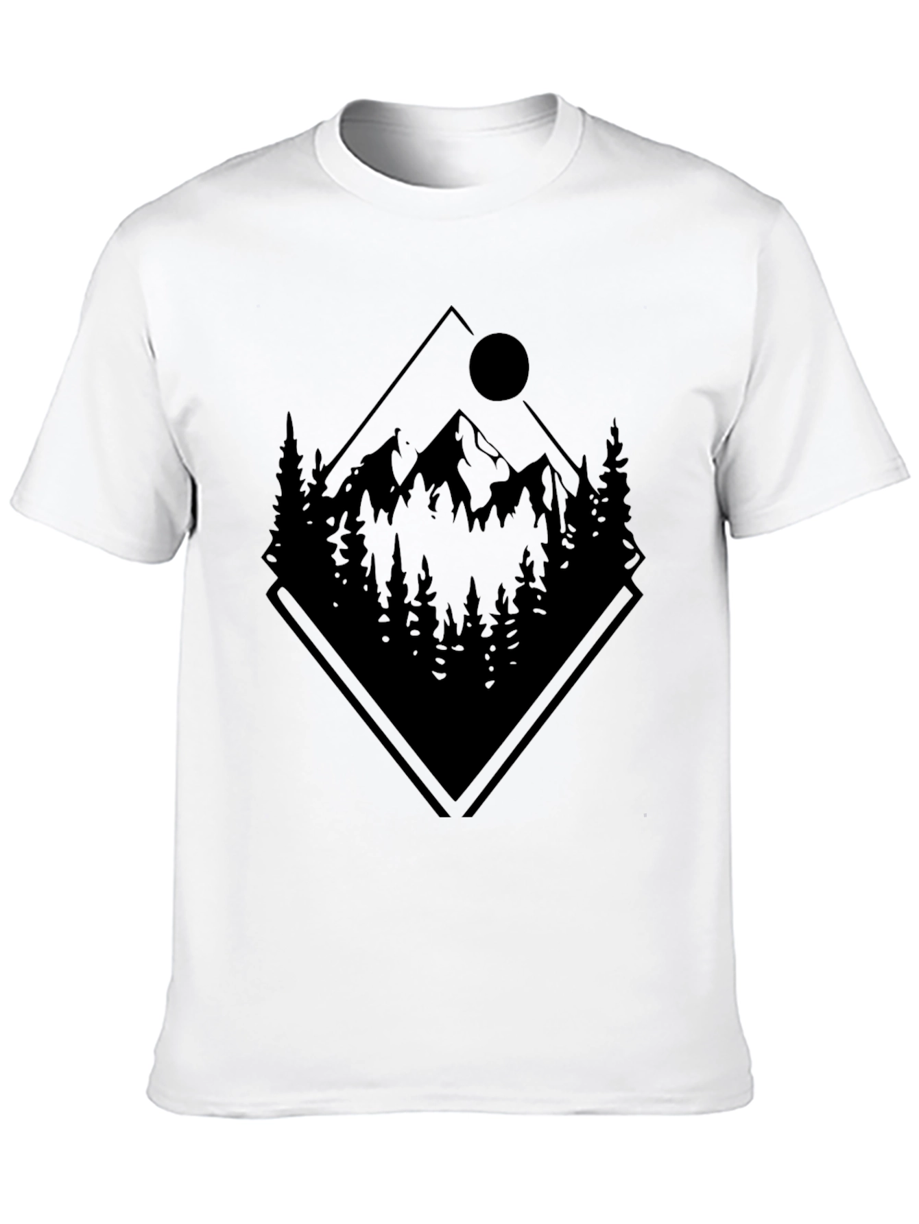 Camiseta Negra: Montaña y Naturaleza