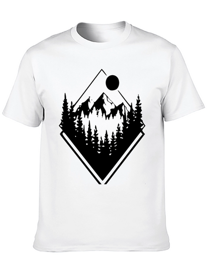 Camiseta Negra: Montaña y Naturaleza
