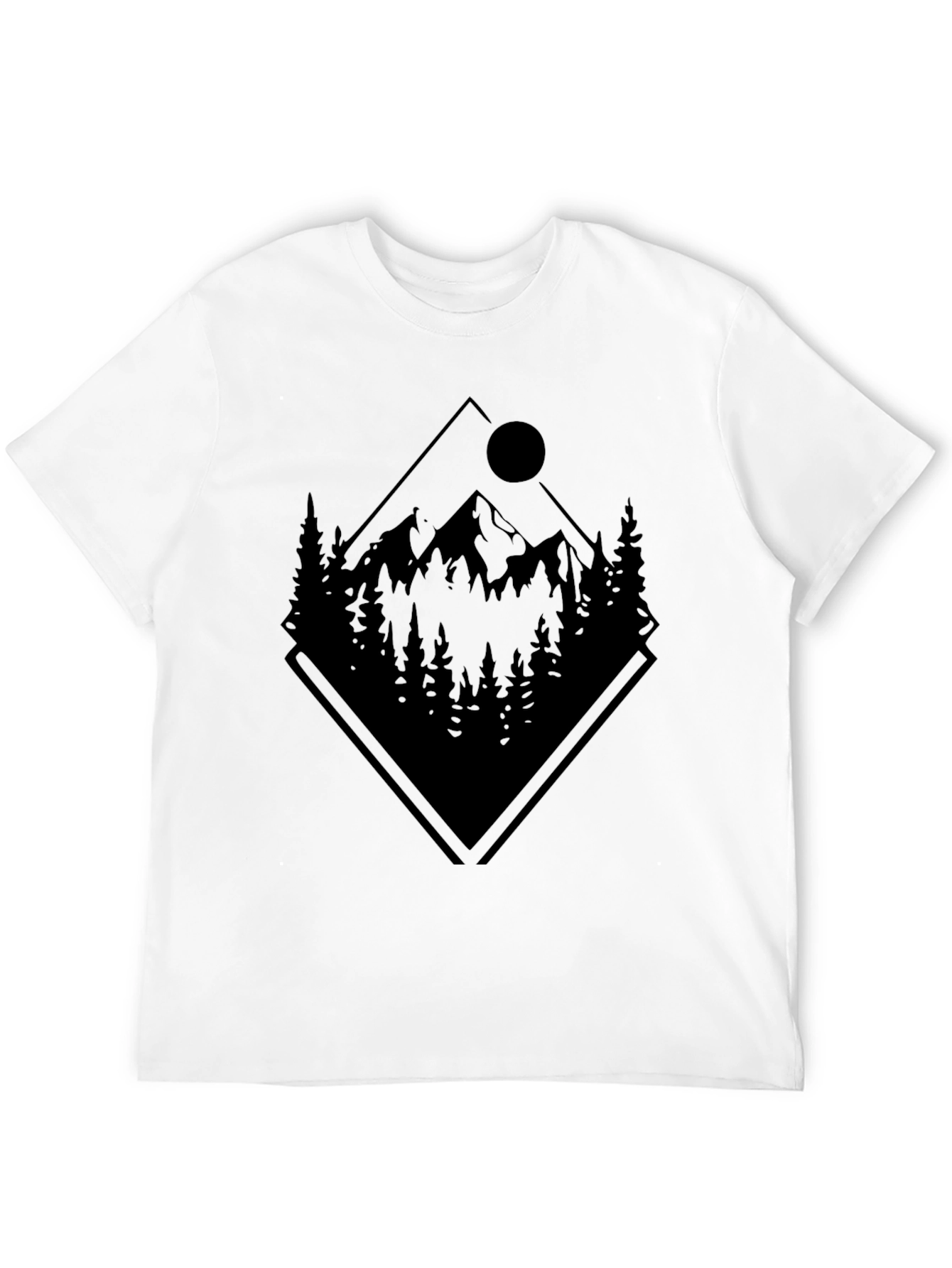 Camiseta Negra: Montaña y Naturaleza
