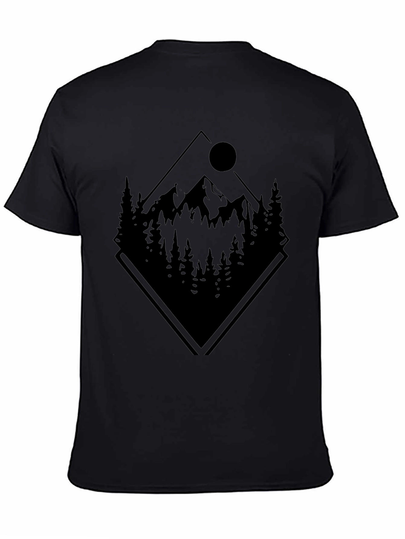 Camiseta Negra: Montaña y Naturaleza