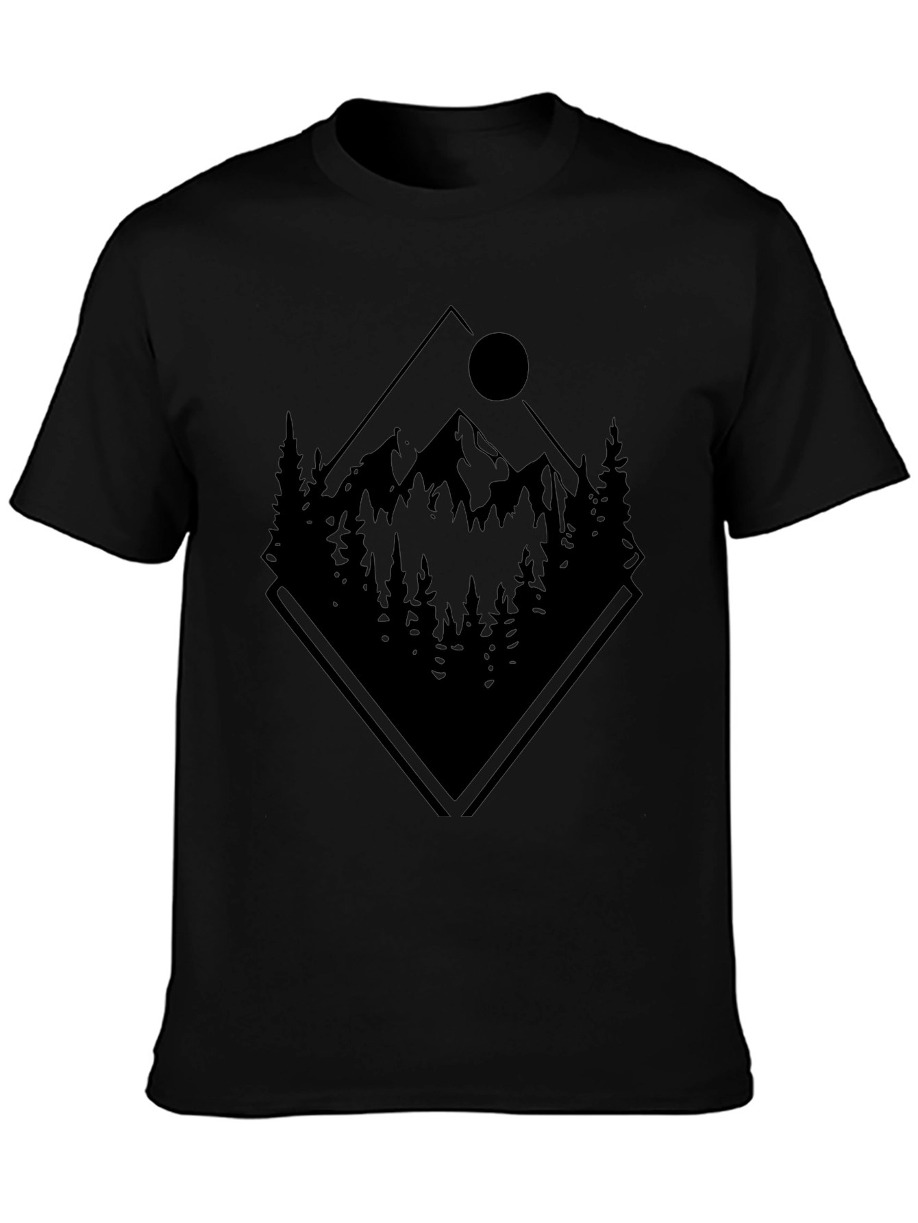 Camiseta Negra: Montaña y Naturaleza