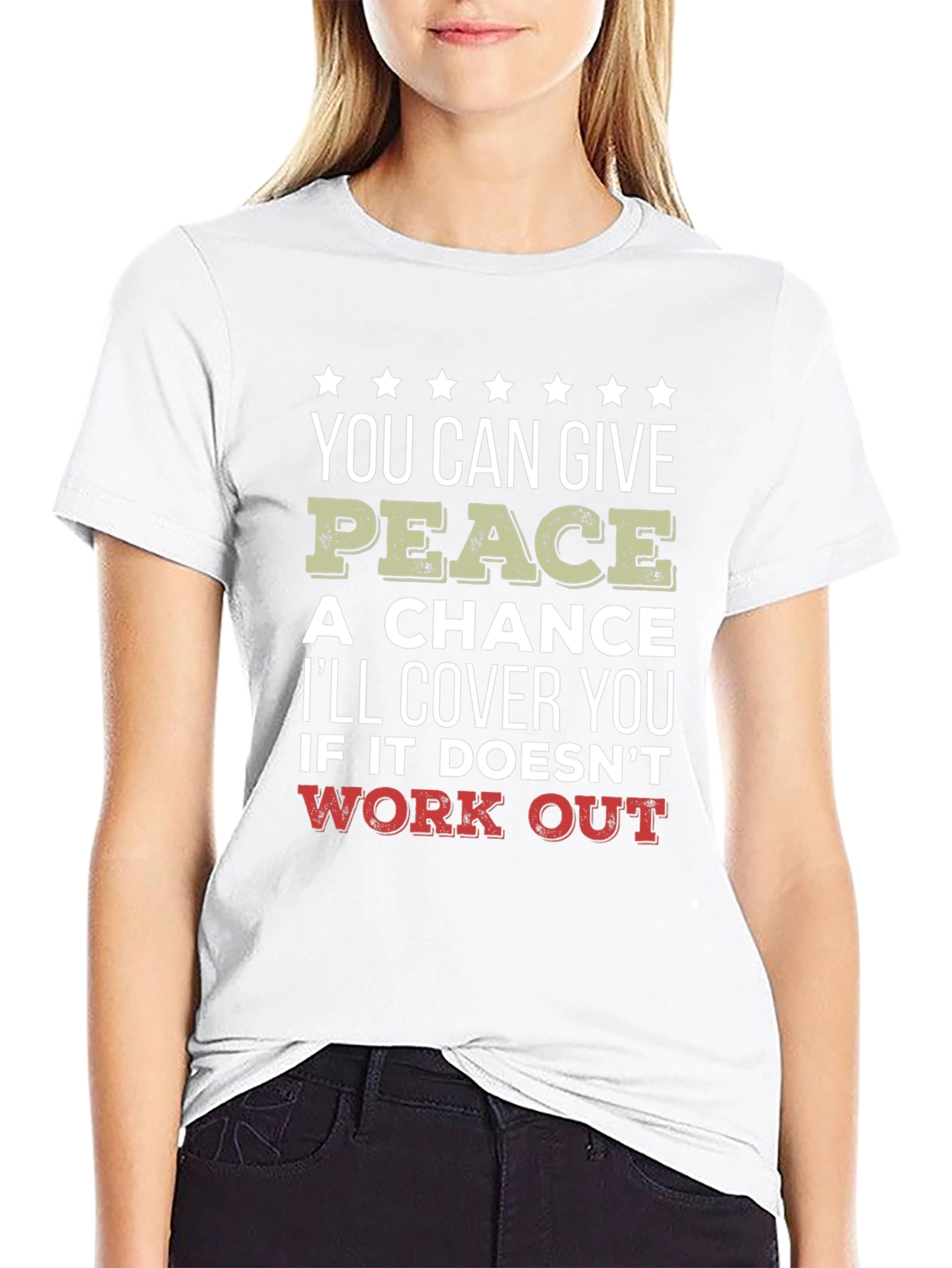 Camiseta Negra Peace - Humor y Protección