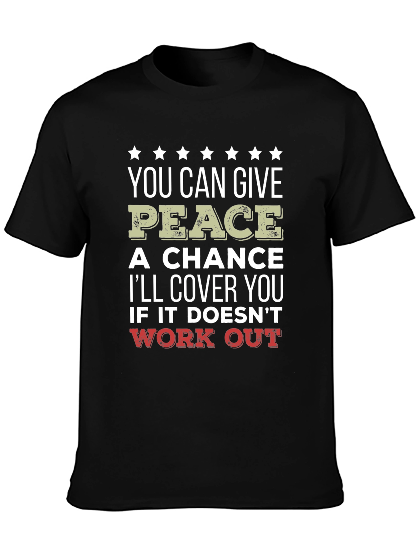 Camiseta Negra Peace - Humor y Protección