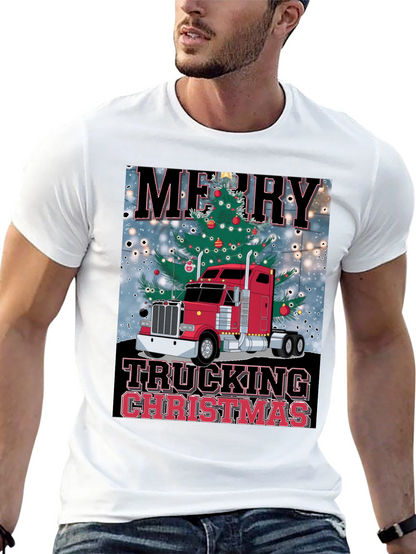 Camiseta Navideña de Camionero - Merry Trucking Christmas