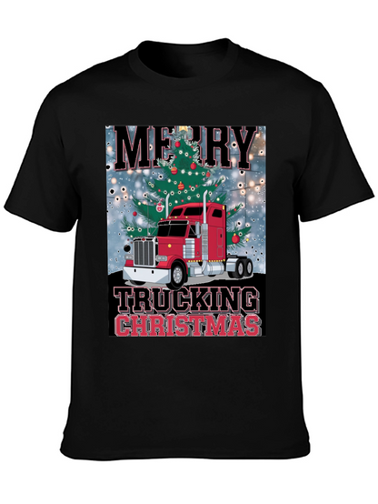 Camiseta Navideña de Camionero - Merry Trucking Christmas