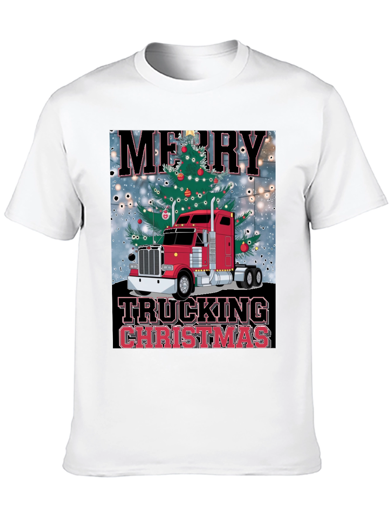Camiseta Navideña de Camionero - Merry Trucking Christmas