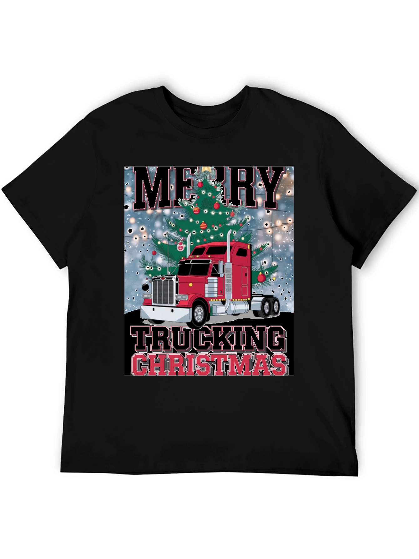 Camiseta Navideña de Camionero - Merry Trucking Christmas
