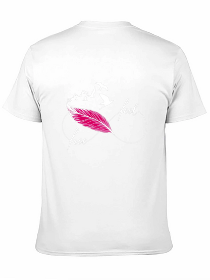 Camiseta Negra Feel Free con Pluma y Pájaros