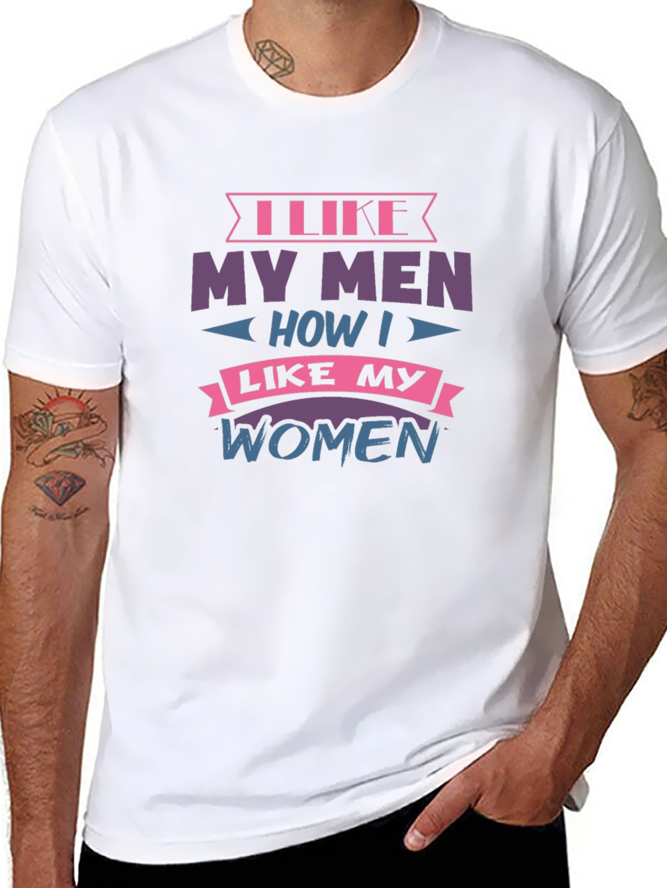Camiseta Negra con Diseño I Like My Men