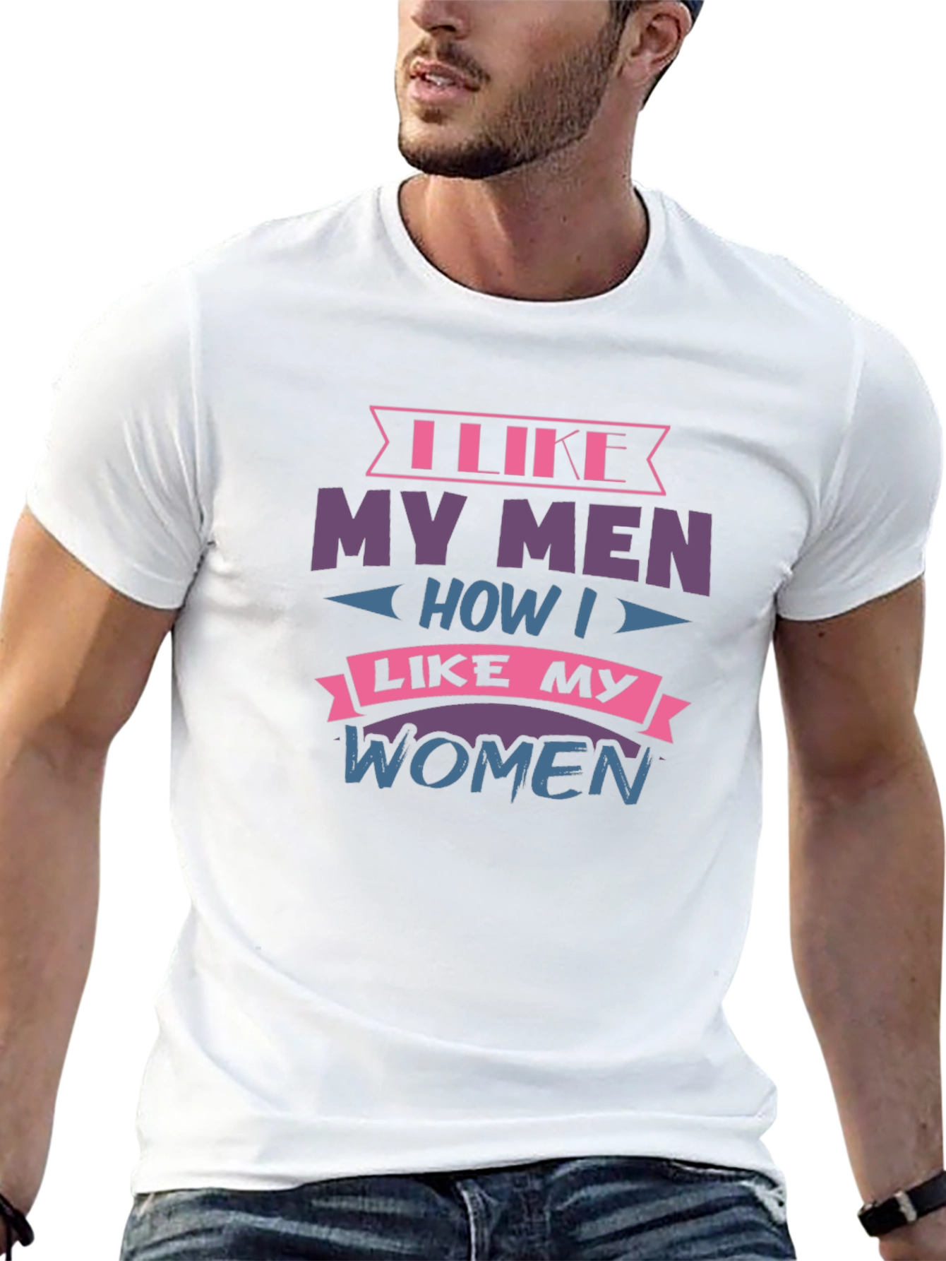 Camiseta Negra con Diseño I Like My Men