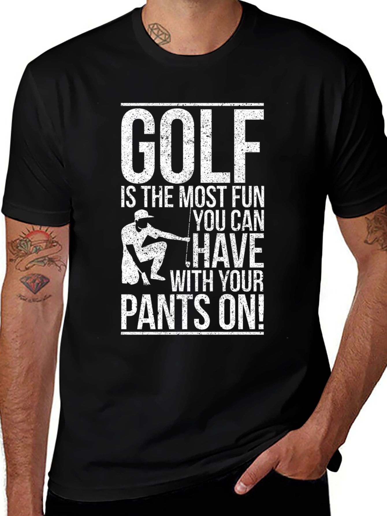 Camiseta Negra Golf Divertido