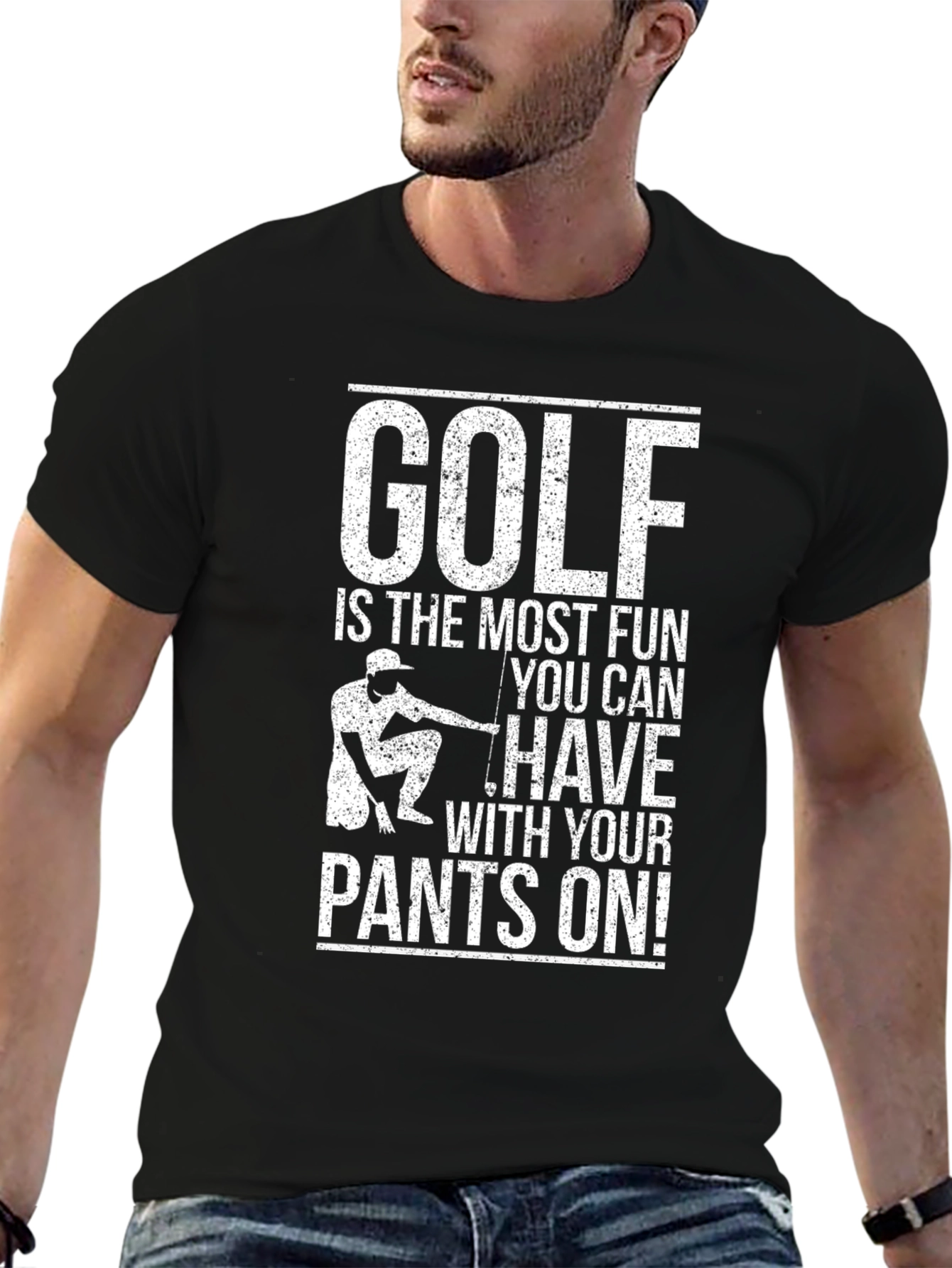 Camiseta Negra Golf Divertido