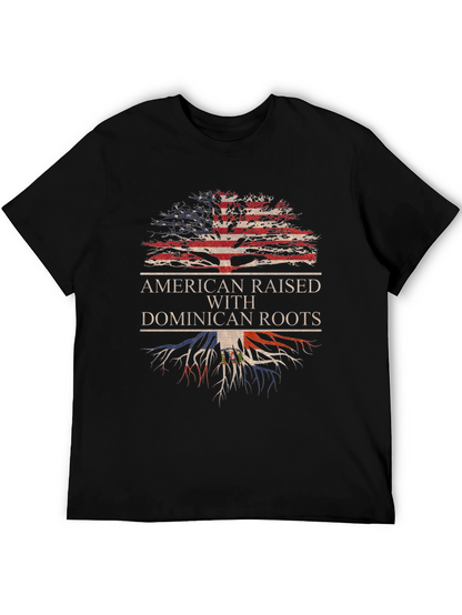 Camiseta Hombre Diseño Americano Raíces Dominicanas