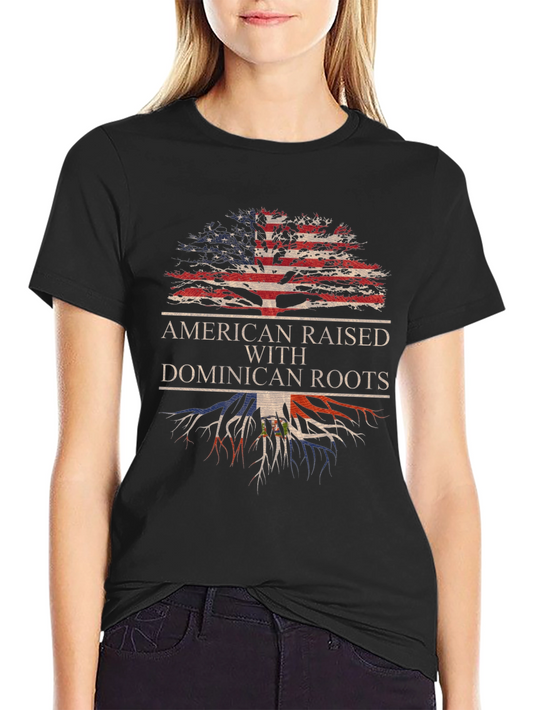 Camiseta Hombre Diseño Americano Raíces Dominicanas