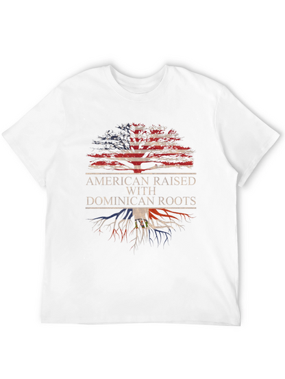 Camiseta Hombre Diseño Americano Raíces Dominicanas