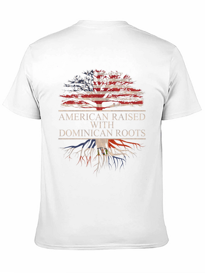 Camiseta Hombre Diseño Americano Raíces Dominicanas