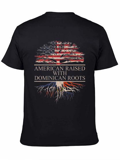 Camiseta Hombre Diseño Americano Raíces Dominicanas