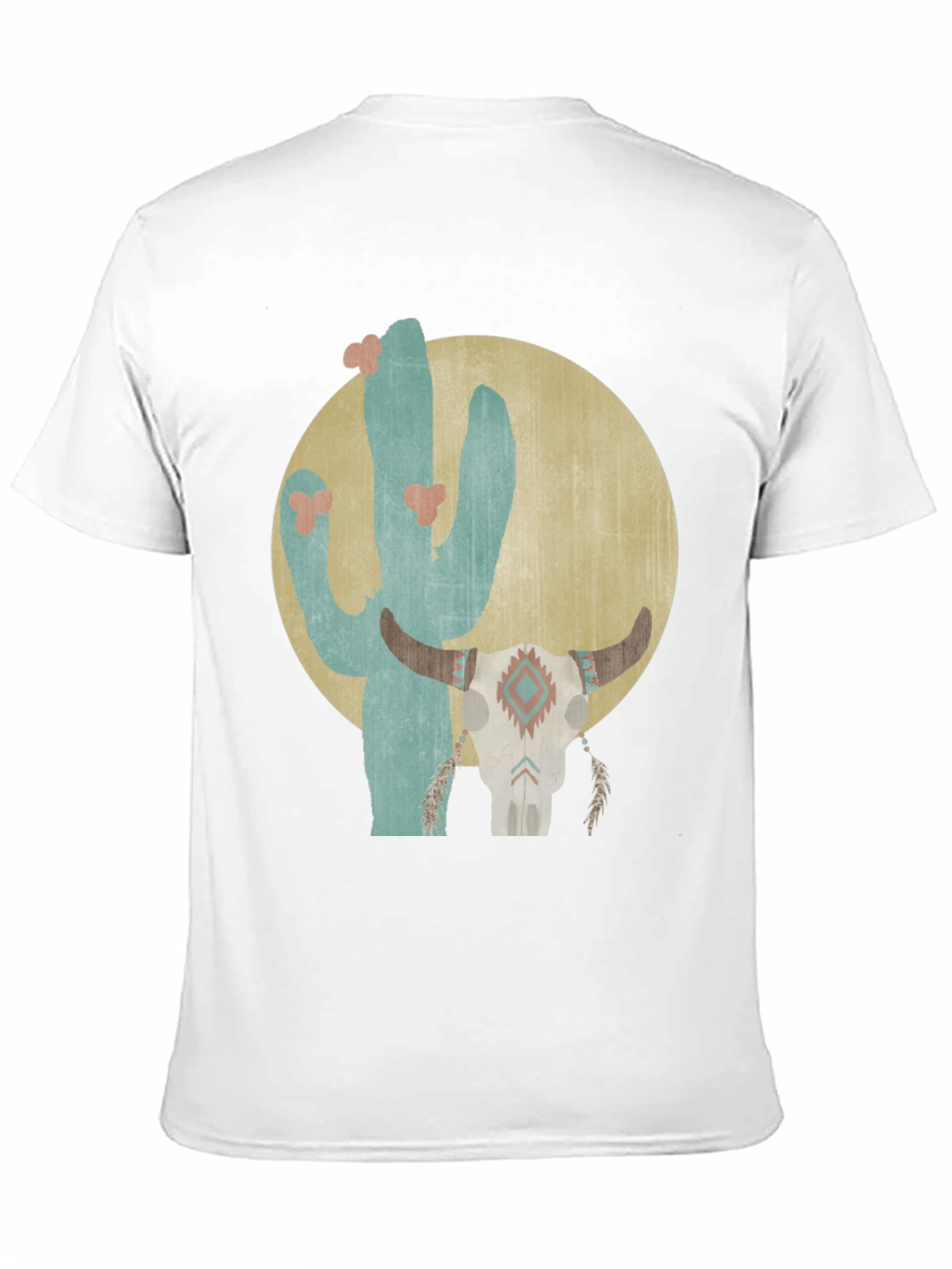 Camiseta Negra con Diseño de Cactus y Cráneo