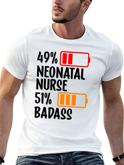 Camiseta Enfermera Neonatal 49% 51% Badass