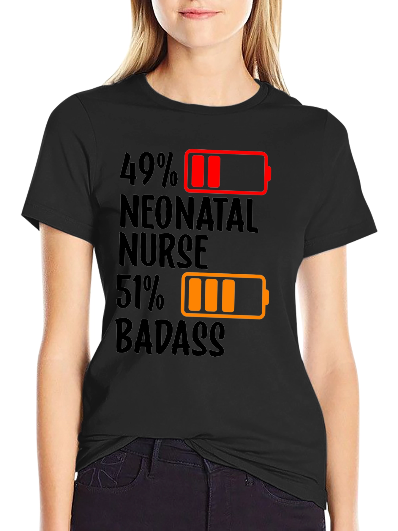 Camiseta Enfermera Neonatal 49% 51% Badass
