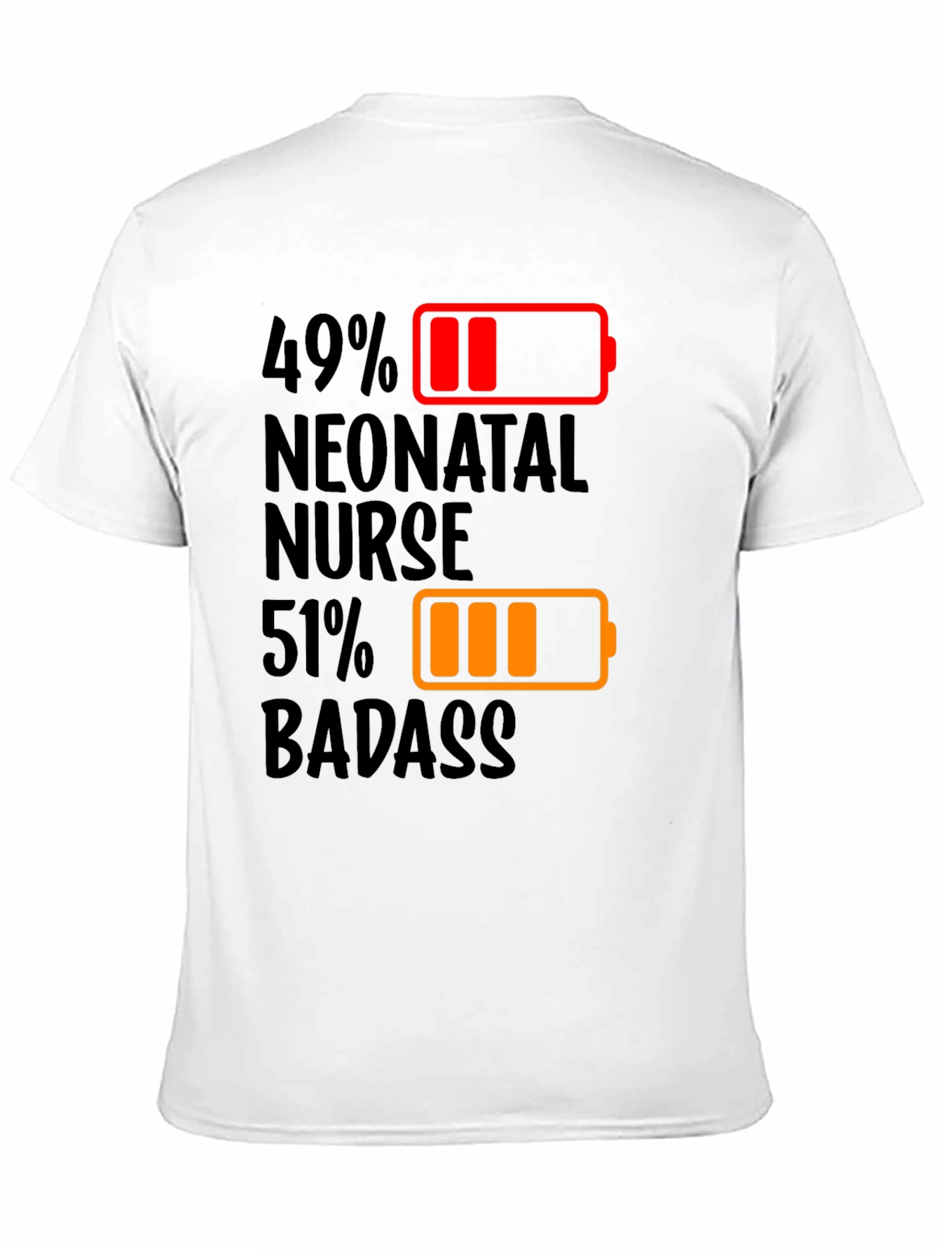 Camiseta Enfermera Neonatal 49% 51% Badass
