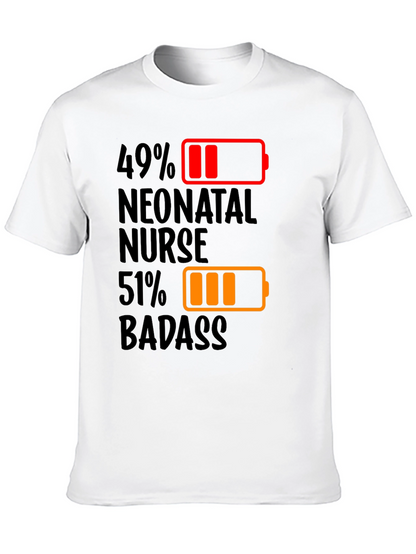 Camiseta Enfermera Neonatal 49% 51% Badass