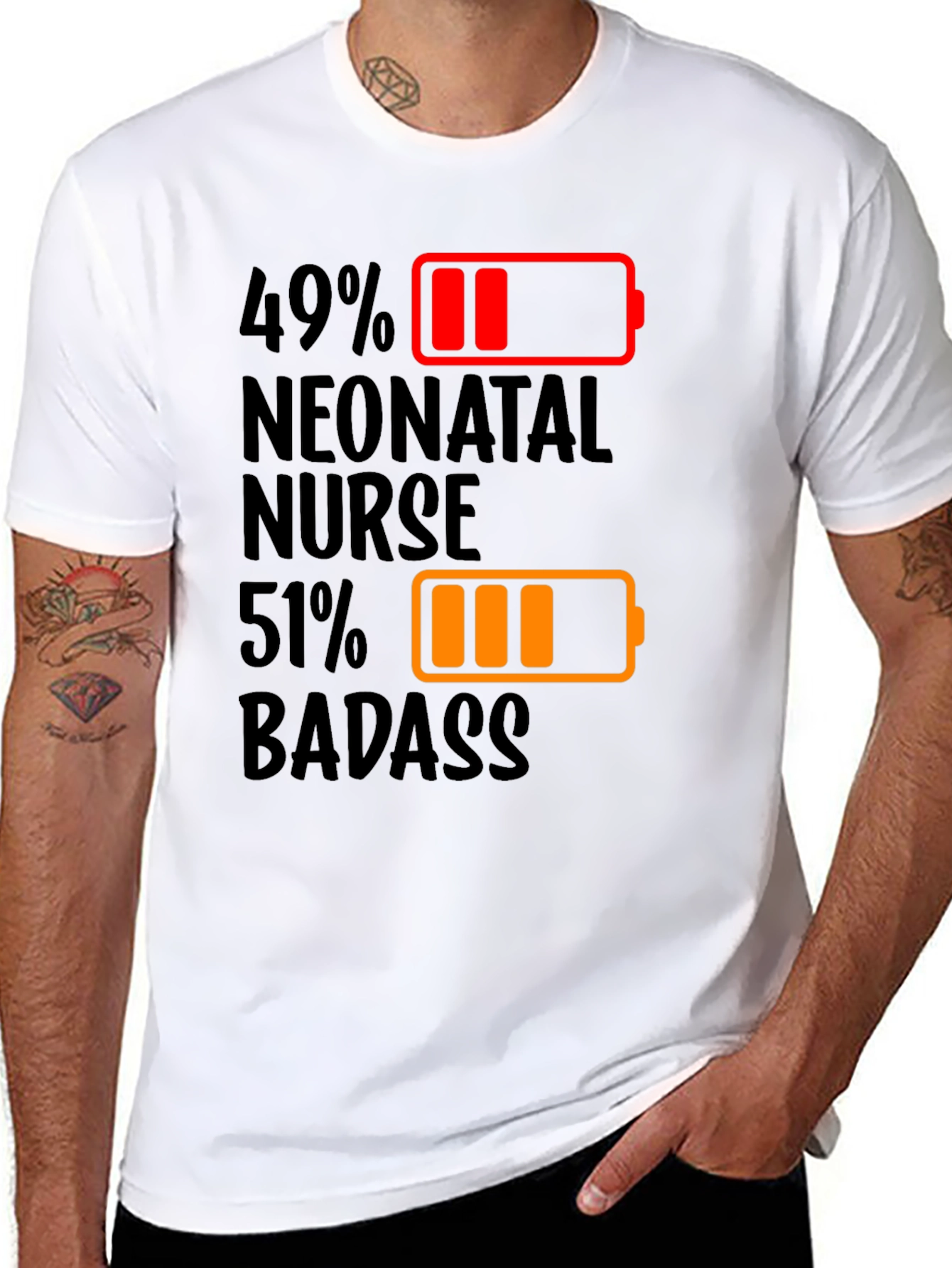 Camiseta Enfermera Neonatal 49% 51% Badass