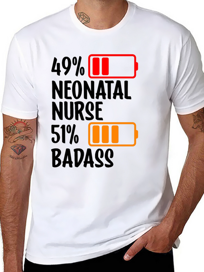 Camiseta Enfermera Neonatal 49% 51% Badass