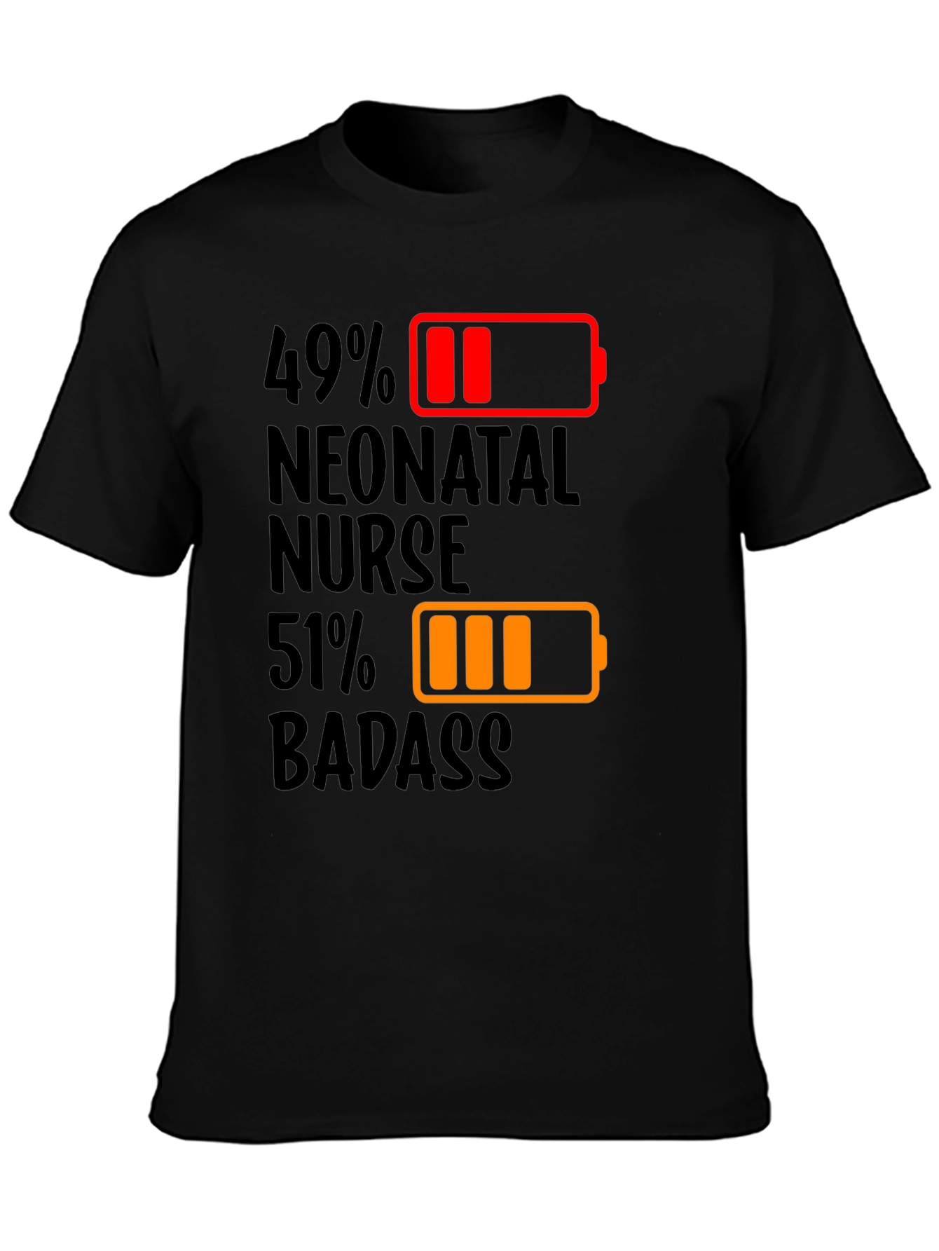 Camiseta Enfermera Neonatal 49% 51% Badass