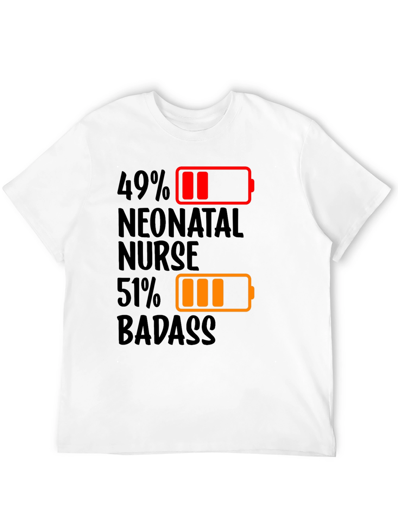 Camiseta Enfermera Neonatal 49% 51% Badass