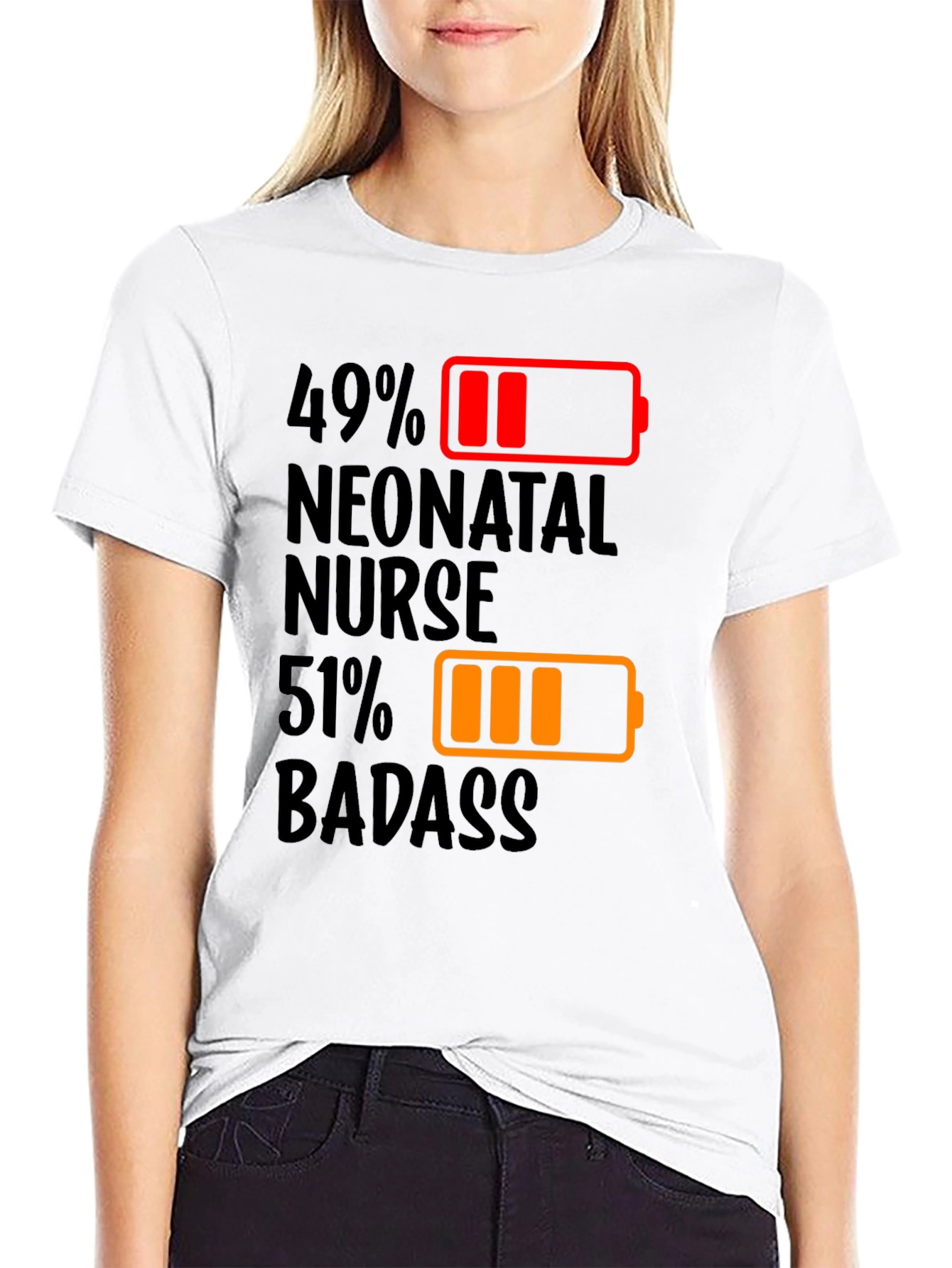 Camiseta Enfermera Neonatal 49% 51% Badass